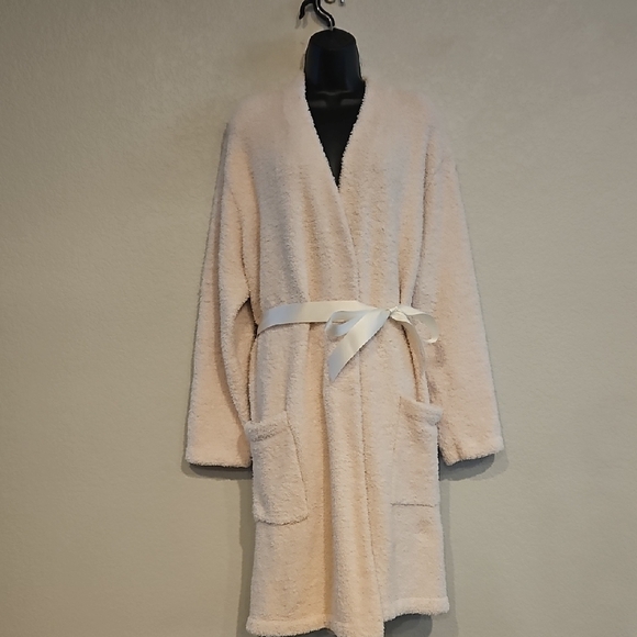 Pottery Barn Other - Pottery Barn | Women's Sherpa Teddy Cream Lt. Pink Pockets Loungewear Robe Sz L